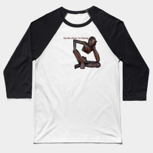 The Thinker Funny Baseball T-Shirt